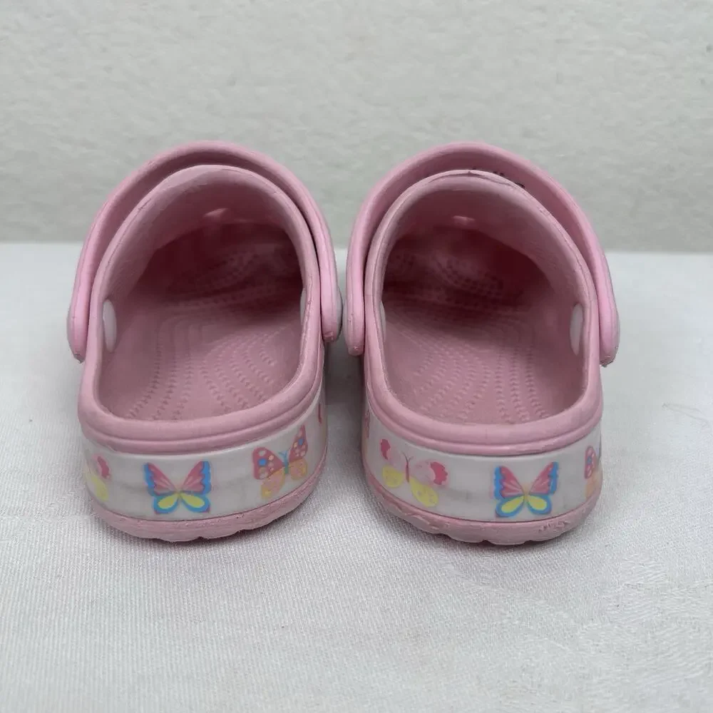 Stepping Stones Butterflies and hearts child sz 4 slip on with backstrap shoes